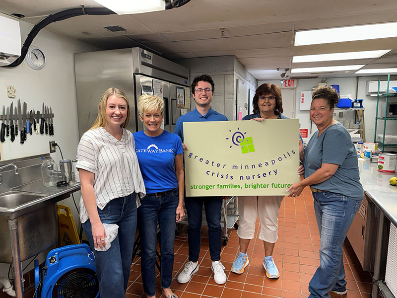 The Gateway Bank team volunteering at Greater Minneapolis Crisis Nursery.